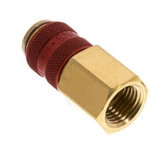 Coupleur pneumatique DN 5 rouge en laiton Douille G 1/4 pouce femelle