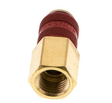 Coupleur pneumatique DN 5 rouge en laiton Douille G 1/4 pouce femelle