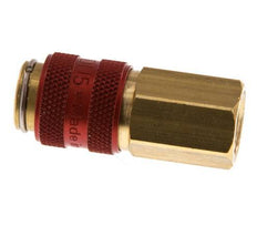 Coupleur pneumatique DN 5 rouge en laiton Douille G 1/8 pouce Femelle