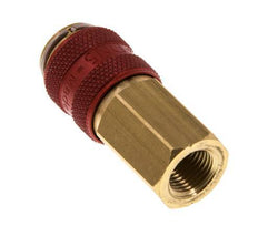 Coupleur pneumatique DN 5 rouge en laiton Douille G 1/8 pouce Femelle