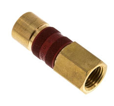 Coupleur d'air en laiton DN 5 codé rouge, douille G 1/4 pouce femelle