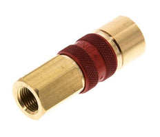 Coupleur d'air en laiton DN 5 codé rouge, douille G 1/8 pouce femelle