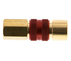Coupleur d'air en laiton DN 5 codé rouge, douille G 1/8 pouce femelle