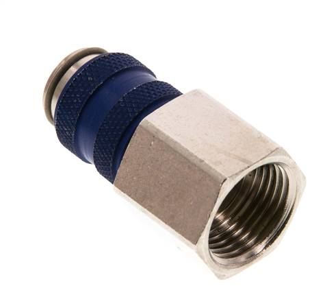 Laiton nickelé DN 5 Bleu Air Coupling Socket G 3/8 inch Female