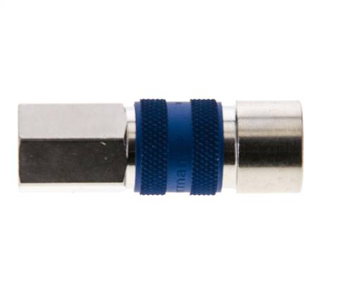 Laiton nickelé Coupleur pneumatique DN 5 codé bleu Douille G 1/8 pouce Femelle