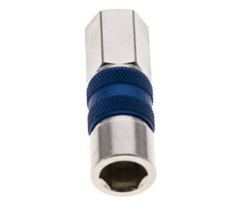 Laiton nickelé Coupleur pneumatique DN 5 codé bleu Douille G 1/8 pouce Femelle