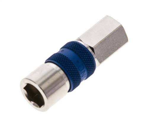 Laiton nickelé Coupleur pneumatique DN 5 codé bleu Douille G 1/8 pouce Femelle