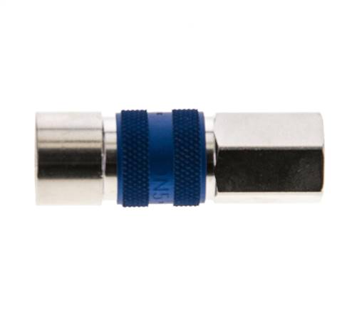 Laiton nickelé Coupleur pneumatique DN 5 codé bleu Douille G 1/8 pouce Femelle