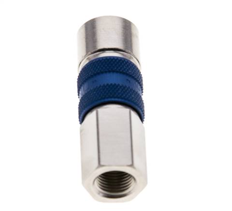Laiton nickelé Coupleur pneumatique DN 5 codé bleu Douille G 1/8 pouce Femelle