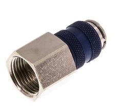 Laiton nickelé DN 5 Blue Air Coupling Socket G 3/8 inch Female Double Shut-Off