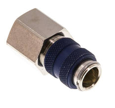 Laiton nickelé DN 5 Blue Air Coupling Socket G 3/8 inch Female Double Shut-Off