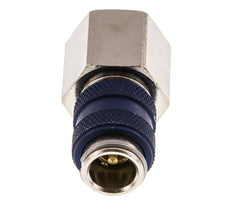 Laiton nickelé DN 5 Blue Air Coupling Socket G 3/8 inch Female Double Shut-Off