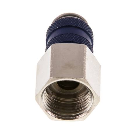 Laiton nickelé DN 5 Blue Air Coupling Socket G 3/8 inch Female Double Shut-Off