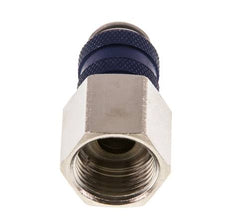 Laiton nickelé DN 5 Blue Air Coupling Socket G 3/8 inch Female Double Shut-Off