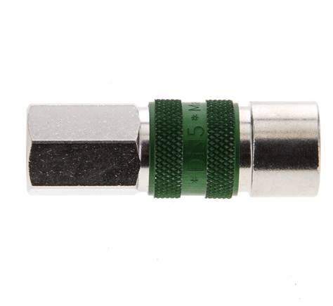 Laiton nickelé Coupleur pneumatique DN 5 codé vert Douille G 1/8 pouce Femelle