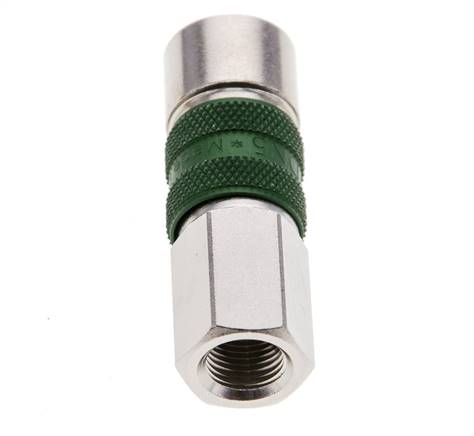 Laiton nickelé Coupleur pneumatique DN 5 codé vert Douille G 1/8 pouce Femelle