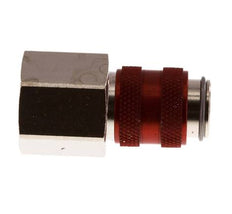 Laiton nickelé DN 5 Coupleur d'air rouge Douille G 3/8 pouce femelle Double obturation