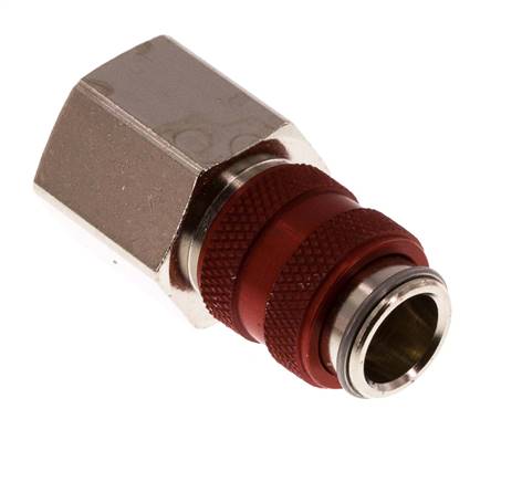 Laiton nickelé DN 5 Coupleur d'air rouge Douille G 3/8 pouce femelle Double obturation