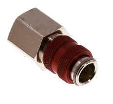 Laiton nickelé DN 5 Coupleur d'air rouge Douille G 3/8 pouce femelle Double obturation