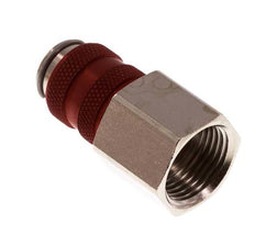 Laiton nickelé DN 5 Coupleur d'air rouge Douille G 3/8 pouce femelle Double obturation