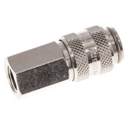 Laiton nickelé DN 5 Air Coupling Socket G 1/8 inch Female Double Shut-Off
