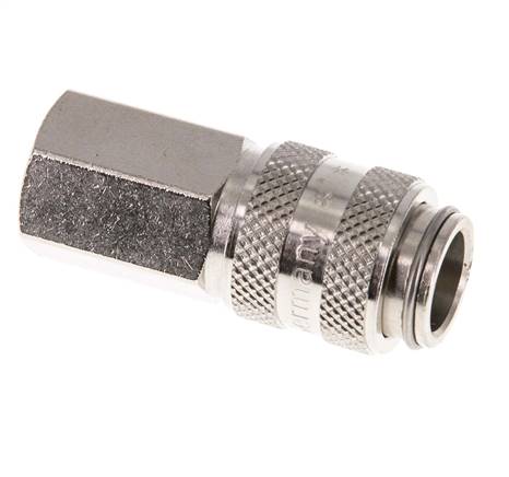 Laiton nickelé DN 5 Air Coupling Socket G 1/8 inch Female Double Shut-Off