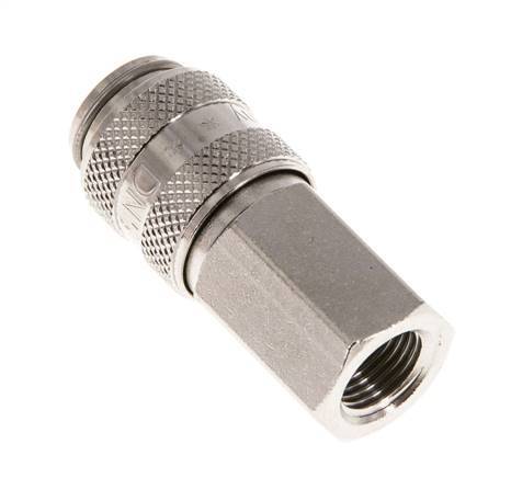 Laiton nickelé DN 5 Air Coupling Socket G 1/8 inch Female Double Shut-Off