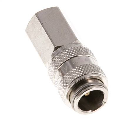Laiton nickelé DN 5 Air Coupling Socket G 1/8 inch Female Double Shut-Off