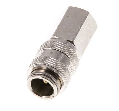 Laiton nickelé DN 5 Air Coupling Socket G 1/8 inch Female Double Shut-Off