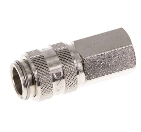 Laiton nickelé DN 5 Air Coupling Socket G 1/8 inch Female Double Shut-Off