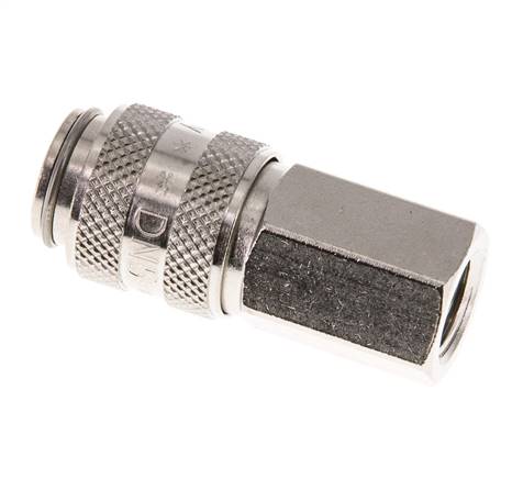 Laiton nickelé DN 5 Air Coupling Socket G 1/8 inch Female Double Shut-Off