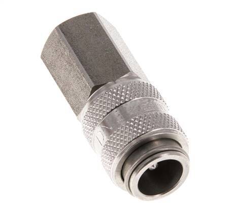 Acier inoxydable DN 5 Air Coupling Socket G 1/8 inch Female Double Shut-Off