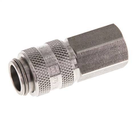 Acier inoxydable DN 5 Air Coupling Socket G 1/8 inch Female Double Shut-Off