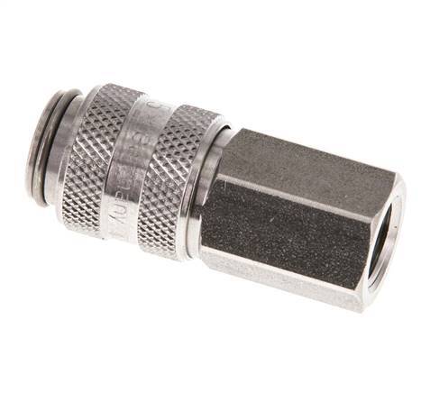 Acier inoxydable DN 5 Air Coupling Socket G 1/8 inch Female Double Shut-Off