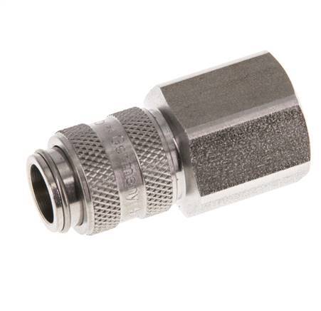 Acier inoxydable DN 5 Air Coupling Socket G 3/8 inch Female Double Shut-Off