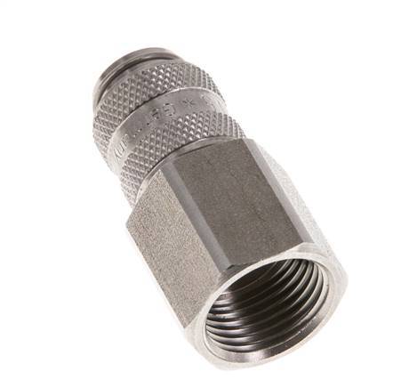 Acier inoxydable DN 5 Air Coupling Socket G 3/8 inch Female Double Shut-Off