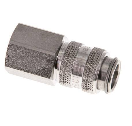 Acier inoxydable 316L DN 5 Air Coupling Socket G 1/4 inch Female Double Shut-Off