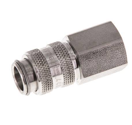 Acier inoxydable 316L DN 5 Air Coupling Socket G 1/4 inch Female Double Shut-Off