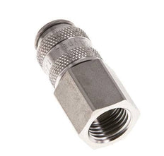 Acier inoxydable 316L DN 5 Air Coupling Socket G 1/4 inch Female Double Shut-Off