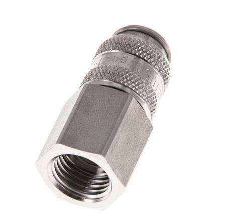 Acier inoxydable 316L DN 5 Air Coupling Socket G 1/4 inch Female Double Shut-Off