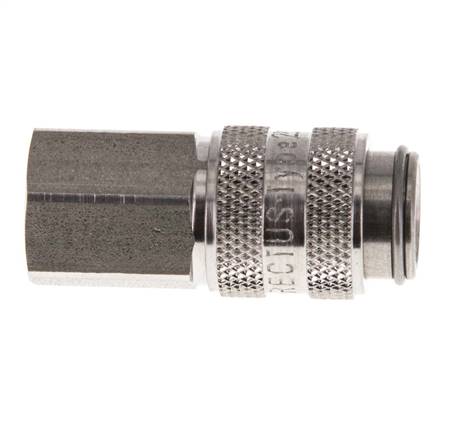 Acier inoxydable 316L DN 5 Air Coupling Socket G 1/8 inch Female Double Shut-Off