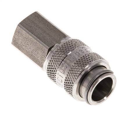 Acier inoxydable 316L DN 5 Air Coupling Socket G 1/8 inch Female Double Shut-Off