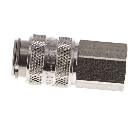 Acier inoxydable 316L DN 5 Air Coupling Socket G 1/8 inch Female Double Shut-Off