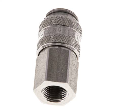 Acier inoxydable 316L DN 5 Air Coupling Socket G 1/8 inch Female Double Shut-Off