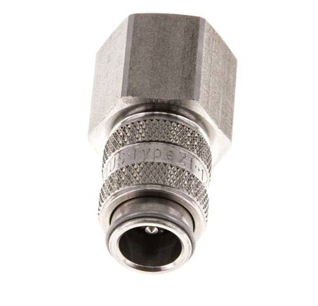 Acier inoxydable 316L DN 5 Air Coupling Socket G 3/8 inch Female Double Shut-Off