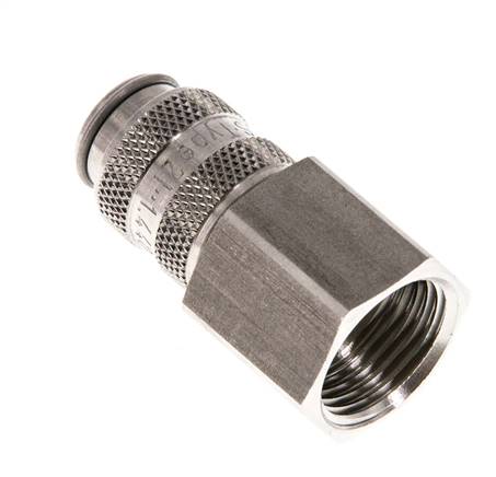 Acier inoxydable 316L DN 5 Air Coupling Socket G 3/8 inch Female Double Shut-Off