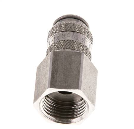 Acier inoxydable 316L DN 5 Air Coupling Socket G 3/8 inch Female Double Shut-Off