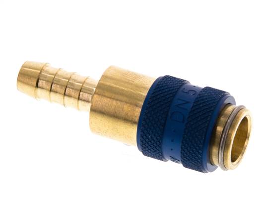 Laiton DN 5 Blue Air Coupling Socket 6 mm Hose Pillar