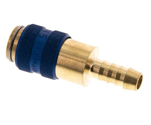 Laiton DN 5 Blue Air Coupling Socket 6 mm Hose Pillar