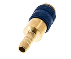 Laiton DN 5 Blue Air Coupling Socket 6 mm Hose Pillar